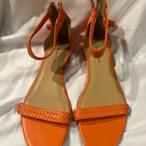 Talbots Vibrant Orange Braided Sandals